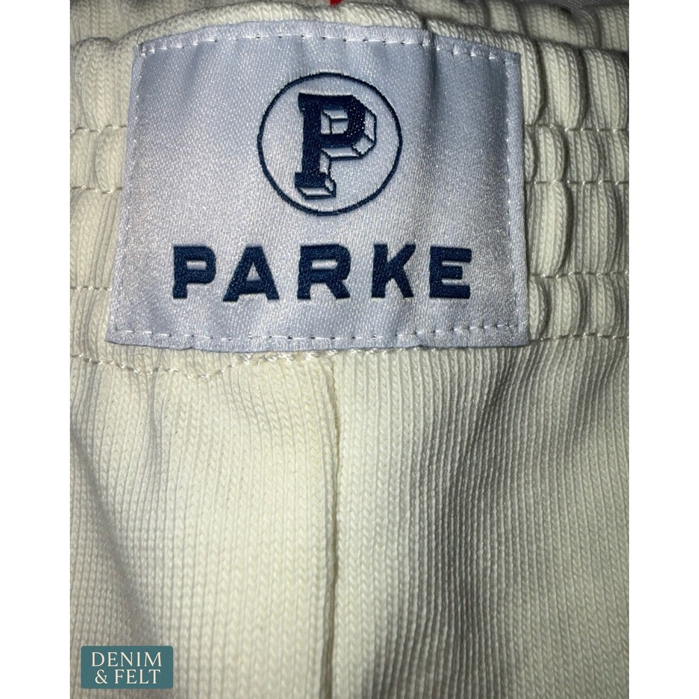 NEW Parke Womens Cream Star Logo Pajama Lounge Shorts Small Cotton Rib Knit - Picture 5 of 9